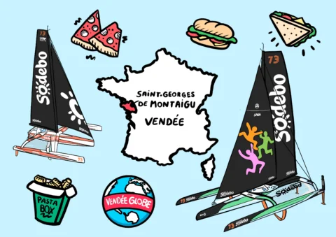 Illustration des deux bateaux et des produits Sodebo